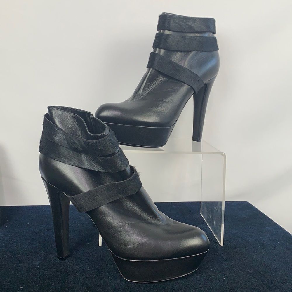 Sergio Rossi black platform booties